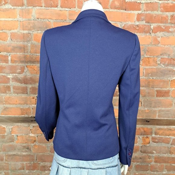Vintage Givenchy Sport 1990s Blazer Navy Blue 2 Buttons Size 12 - Picture 4 of 8